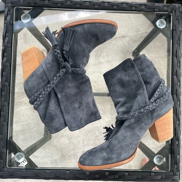 Huma Blanco Braided Suede Slip On Booties Sz 39 - Picture 2 of 7